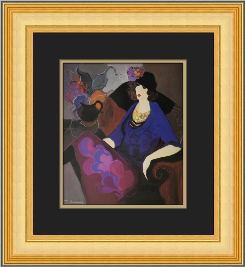 Itzchak Tarkay Simone Custom Framed Print 1979 Contemporary Art (1 of 2)