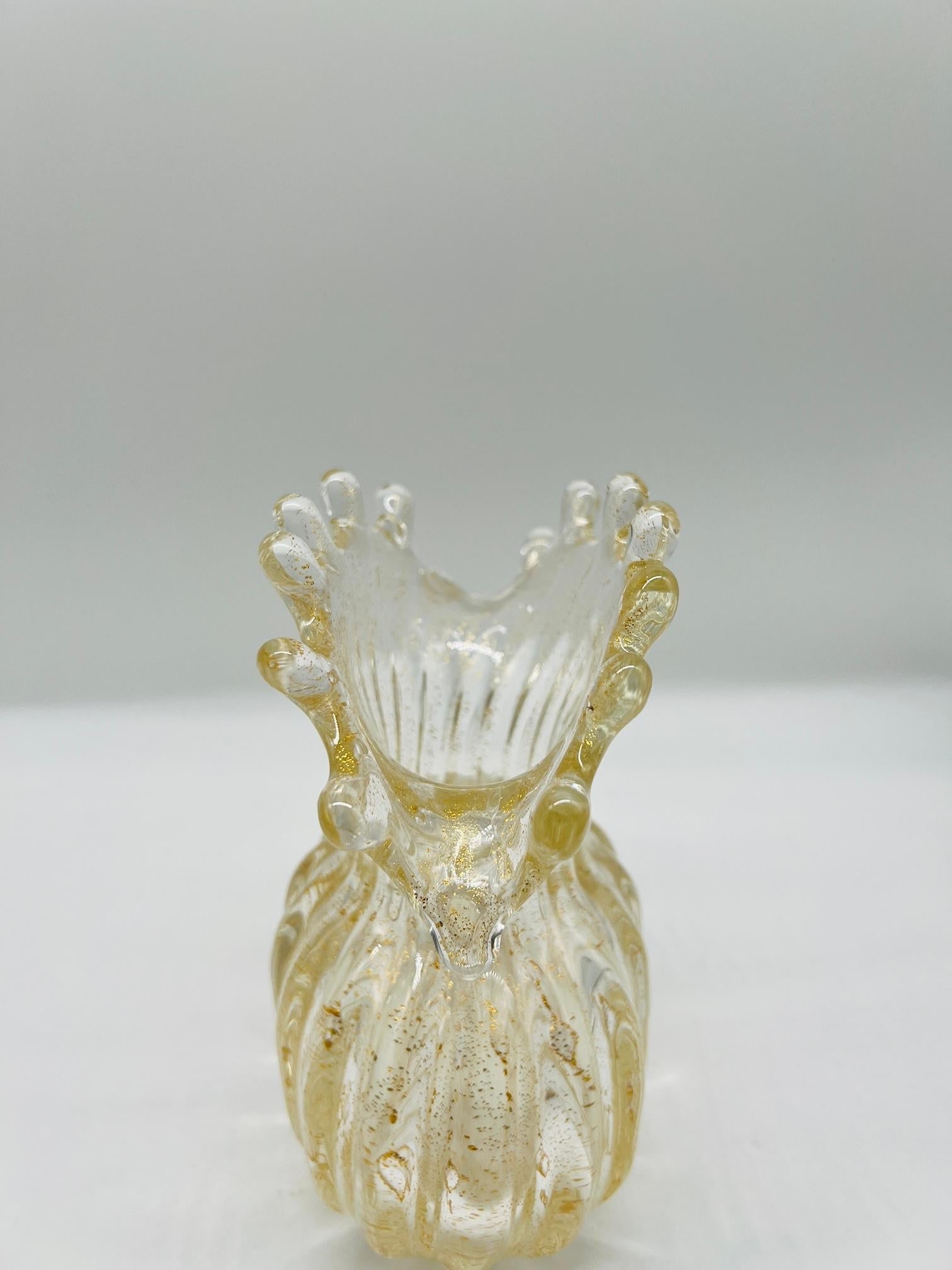 Ercole Barovier 'Cordonato d'Oro' Vase 1965 Murano Art Glass - 8