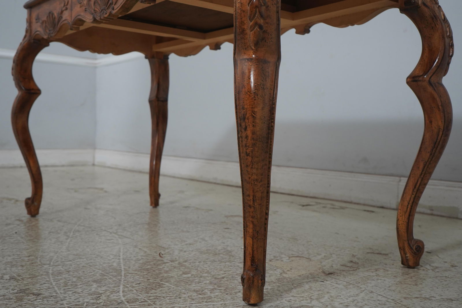 Vintage Italian Continental 1 Drawer Writing Desk in Faux Walnut - 8