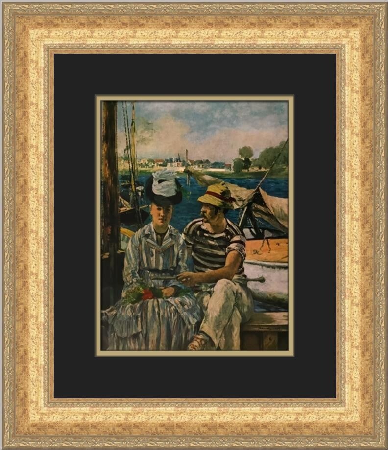 Claude Monet Boating at Argenteuil Custom Framed Print 19x17 Impressionism: Claude Monet Boating at Argenteuil Custom Framed Print 19x17 Impressionism This exquisite print features Claude Monet's renowned artwork titled 'Boating at Argenteuil', capturing the essence of