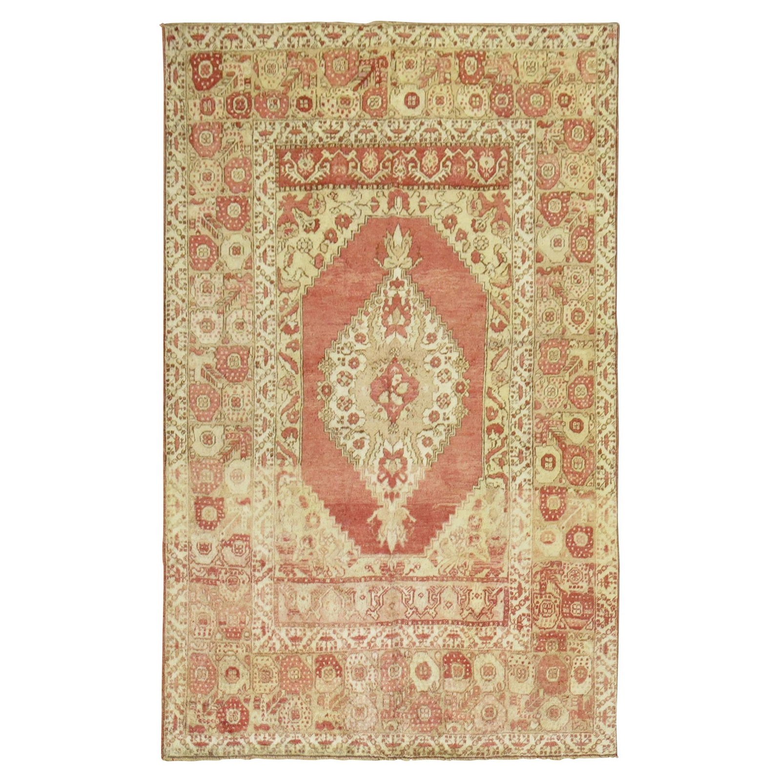 Antique Turkish Oushak Hand-Knotted Accent Rug 53 x 76 (1 of 7)