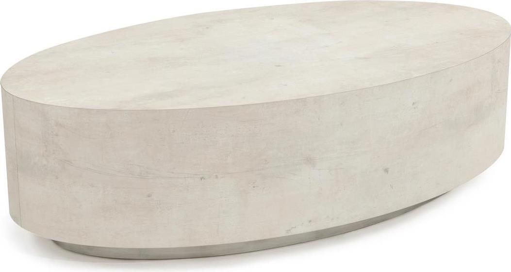 Elegant John-Richard Oval Cocktail Table Pewter Tiza Gesso (1 of 2)