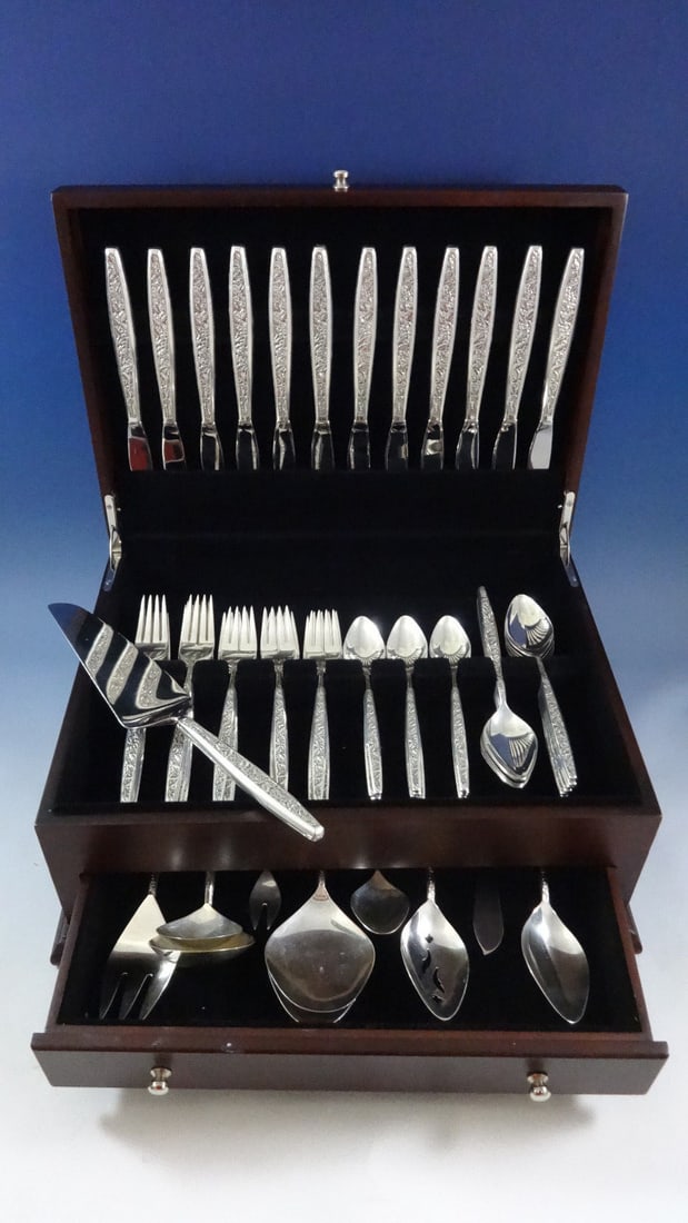 Valencia International Sterling Silver Flatware Set 71 Pieces with Storage Chest (1 of 11)