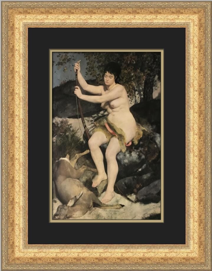 Renoir Portrait of Diana Custom Framed Art Print 21x18: Renoir Portrait of Diana Custom Framed Art Print 21x18 This custom framed print features Pierre-Auguste Renoir's captivating work titled "Portrait of Diana." The print is a beautiful representation of