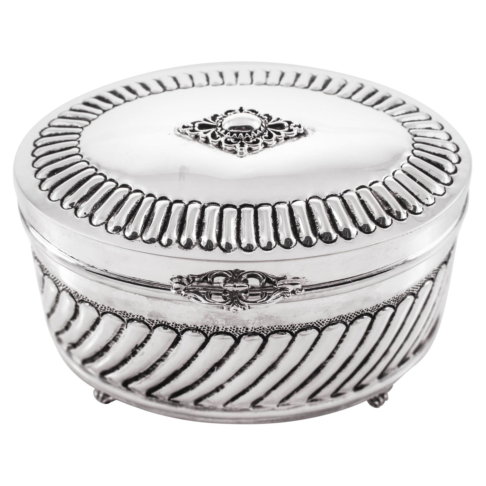1960s Sterling Silver Etrog Box from Italy with Swirl Design (1 of 7)