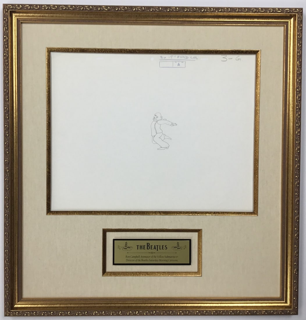 1968 Beatles Yellow Submarine George Harrison Production Drawing by Ron Campbell (1 of 6)