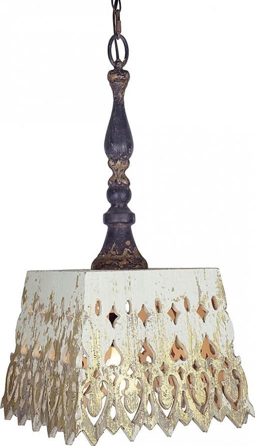 Provence Home Rustic Pendant Light Distressed Wood 26H 12.5W (1 of 1)