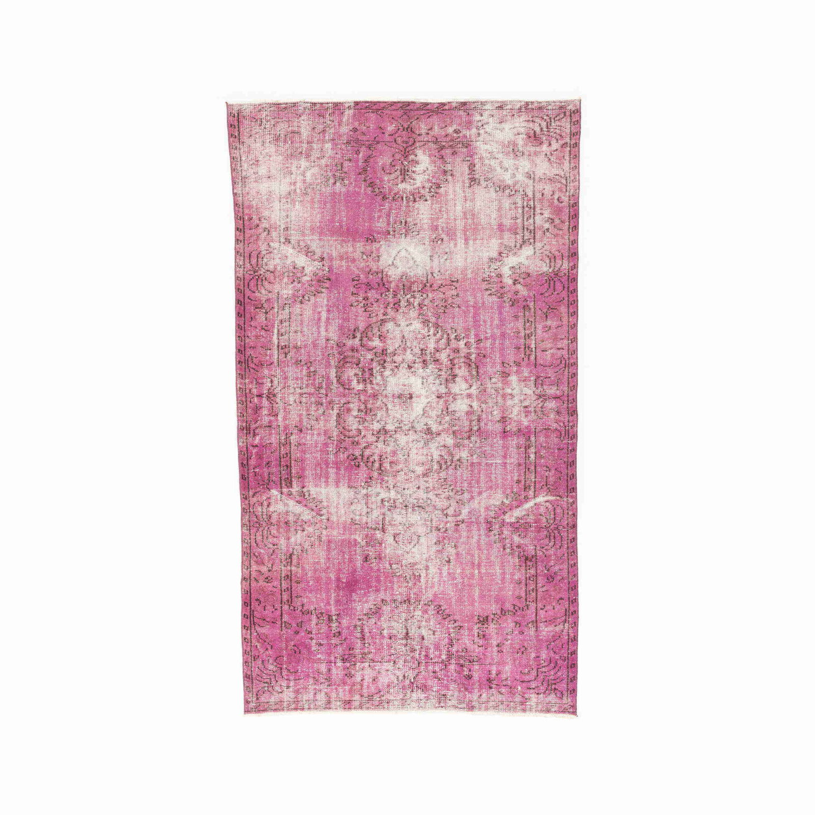 Vintage Handmade Wool on Cotton Carpet 57.9 x 101.6 Inches (1 of 8)