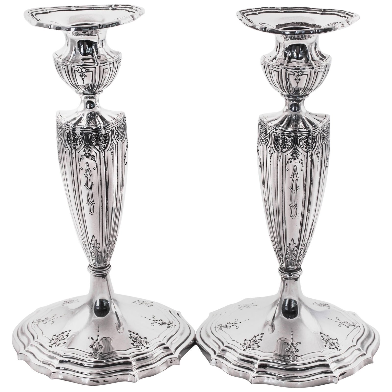 William Durgin Sterling Silver Candlesticks Set of 2 1927 (1 of 7)