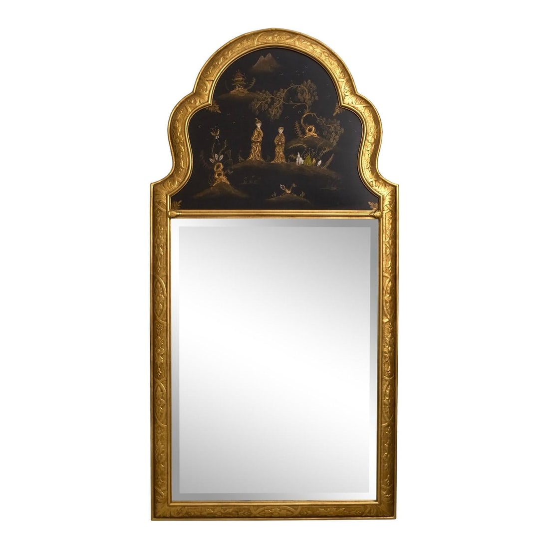 Friedman Brothers Chinoiserie Gold Mirror Beveled Glass Decorative Piece (1 of 10)