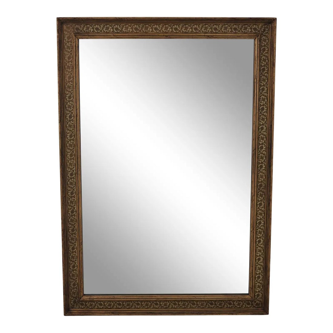Elegant Gold Framed Rectangular Mirror Versatile Hanging Design: Elegant Gold Framed Rectangular Mirror Versatile Hanging Design This stunning rectangular decorated frame mirror showcases exquisite gold detailing and is designed to be hung either vertically or hori