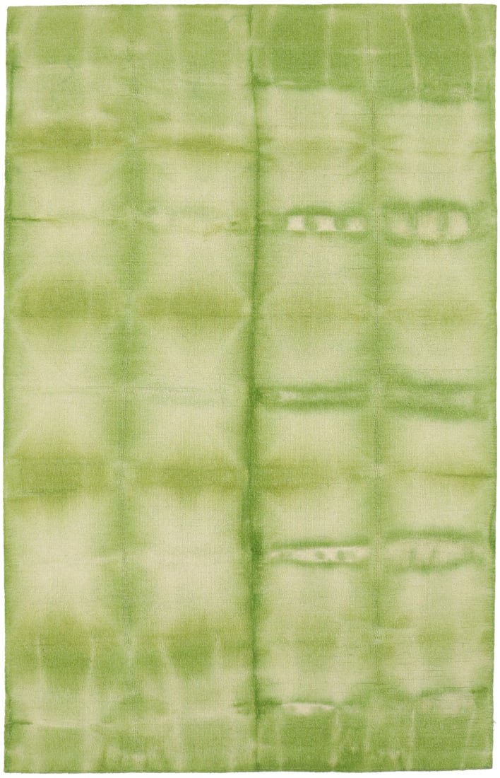 Modern Green Tie-Dye Hand-Tufted Wool Area Rug 5x8 Abstract Design (1 of 14)