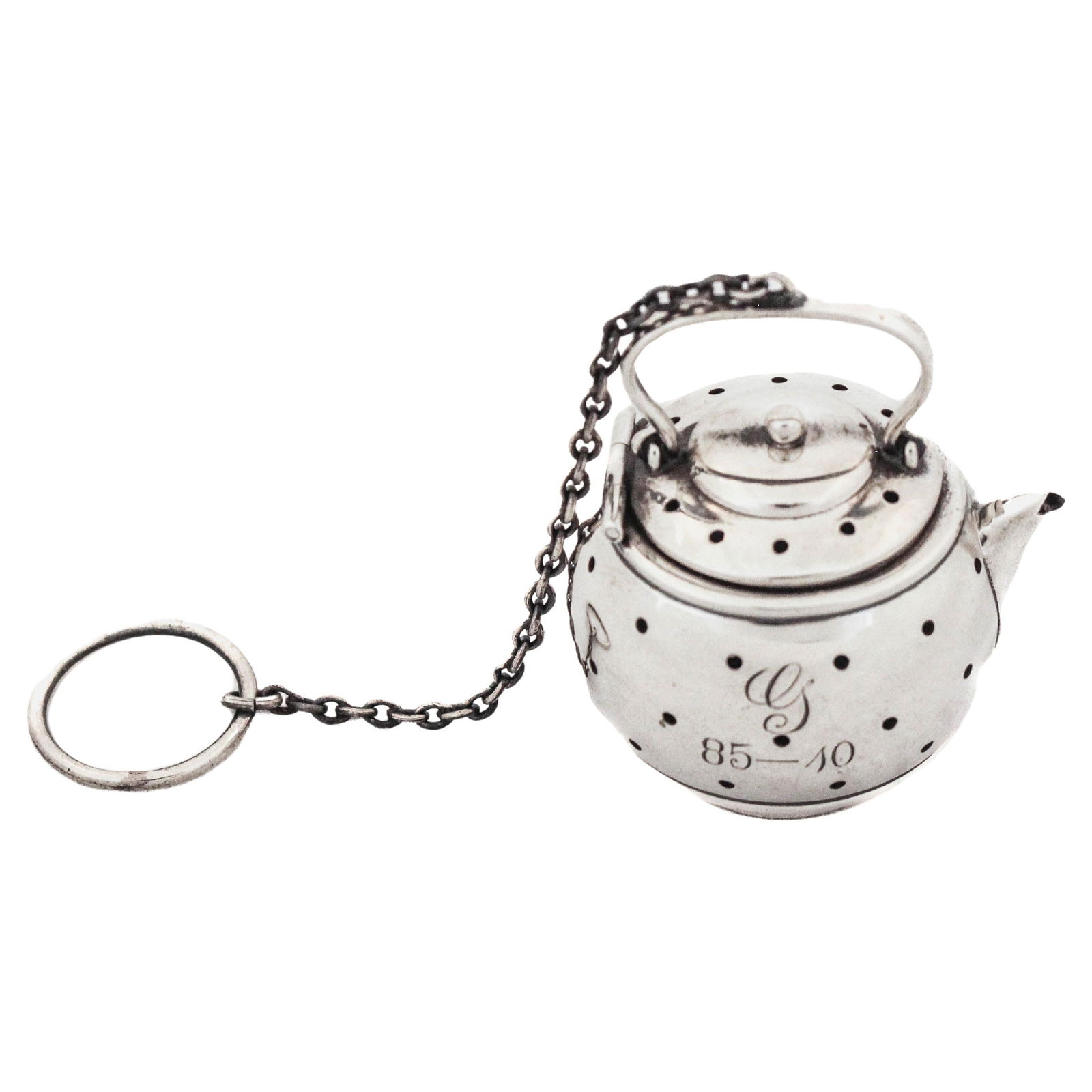 Spaulding Sterling Silver Teapot Tea Ball Monogrammed 1885 (1 of 6)
