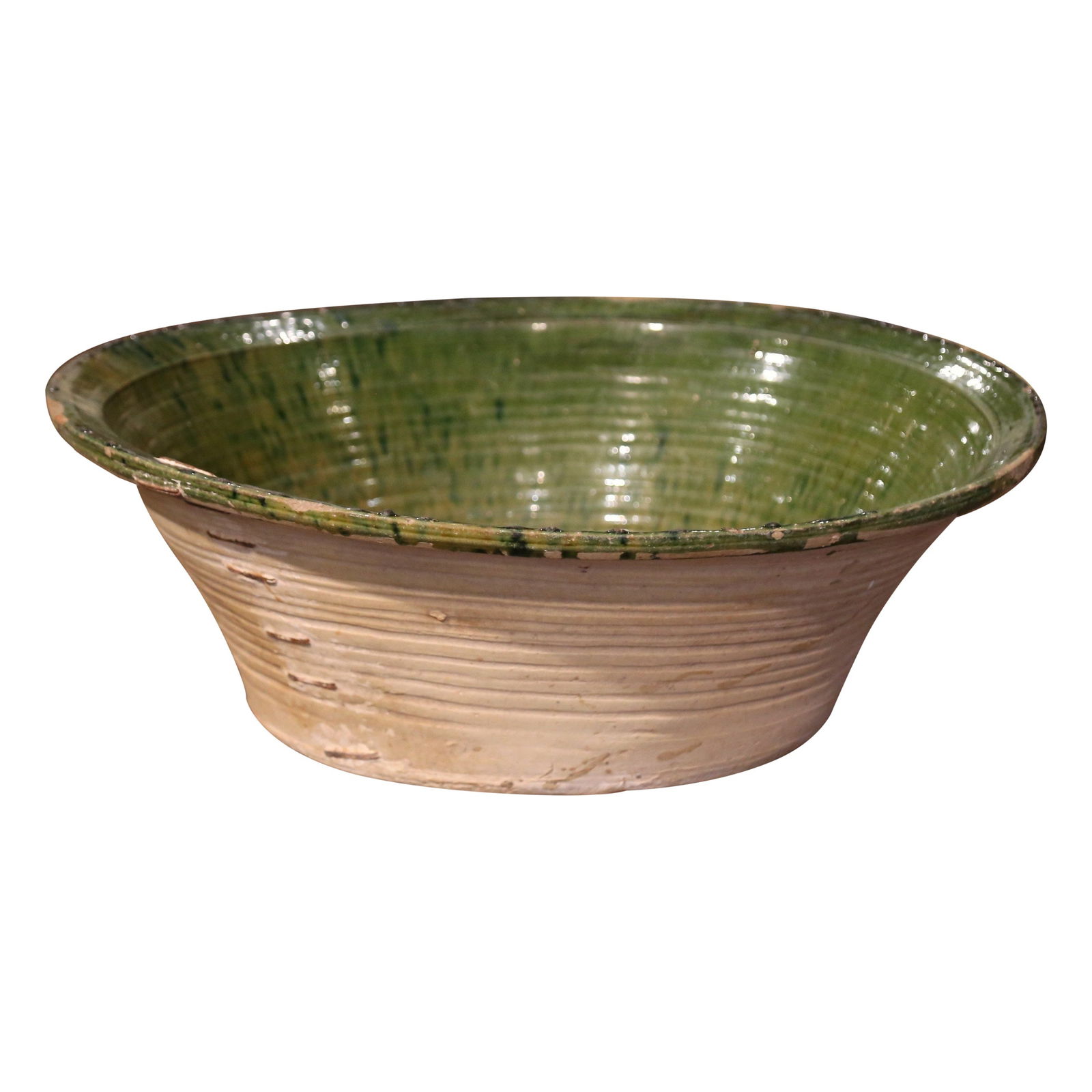 18th Century French Green Glazed Terracotta Tian Bowl 28 in Provence (1 of 9)