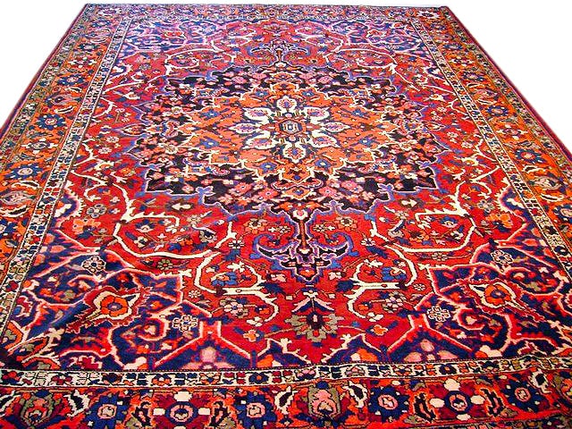 Handmade 9.9 x 12.8 Persian Bakhtiar Rug Salmon Wool Vintage Decor (1 of 3)