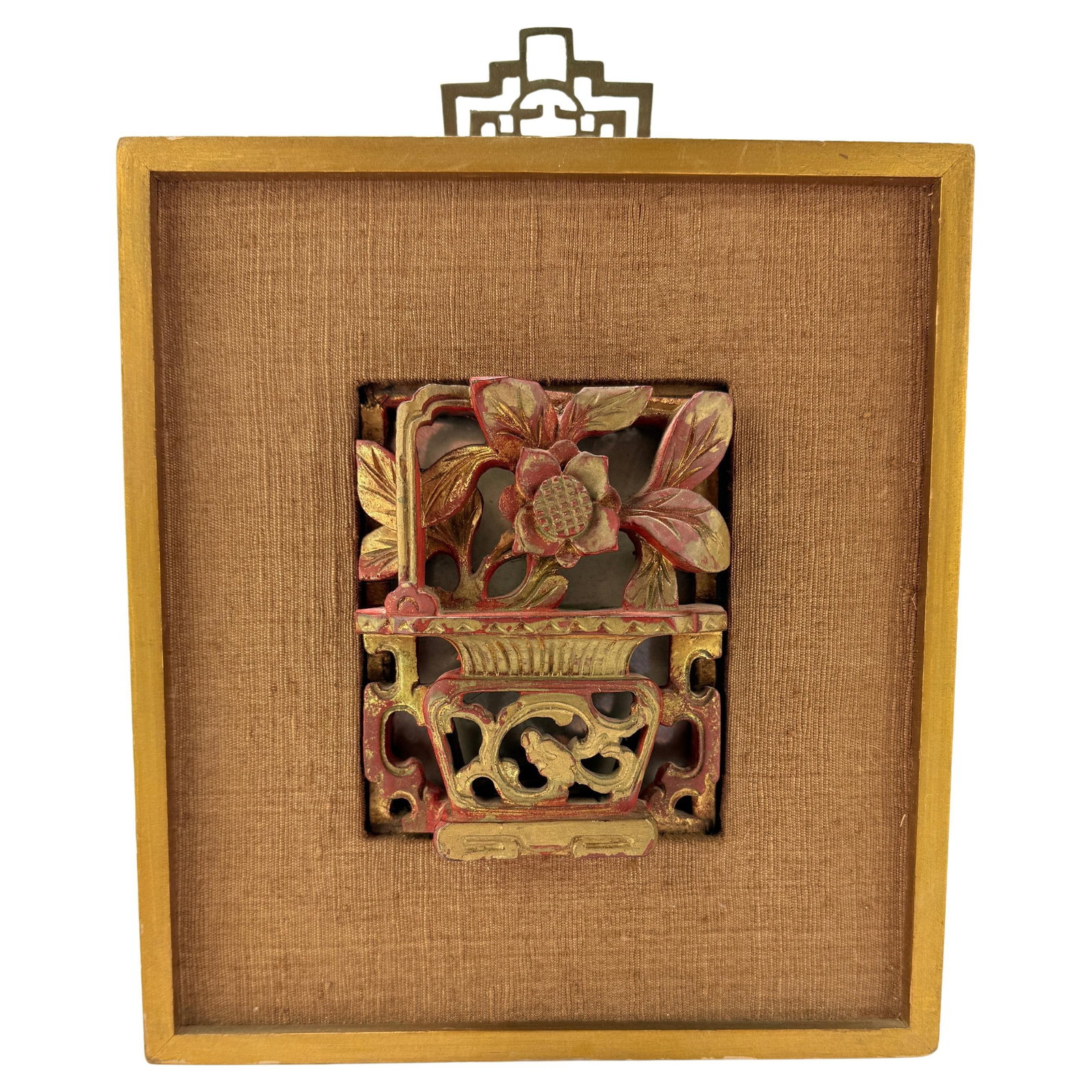 Chinese Qing Dynasty Giltwood Plaque with Mirror Back 20th Century (1 of 6)