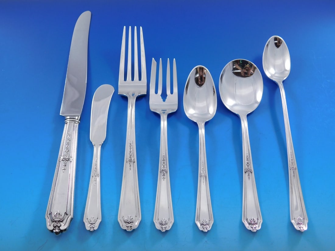 Alvin Gainsborough Sterling Silver Flatware Set for 12 84 pcs Art Deco (1 of 5)