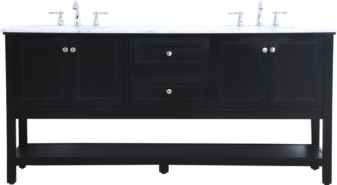 Elegant Lighting 72 Inch Black Contemporary Bathroom Vanity Set: Elegant Lighting 72 Inch Black Contemporary Bathroom Vanity Set This Modern 72-Inch Black Bathroom Vanity Set combines contemporary style with practical design, perfect for enhancing your bathroom spa