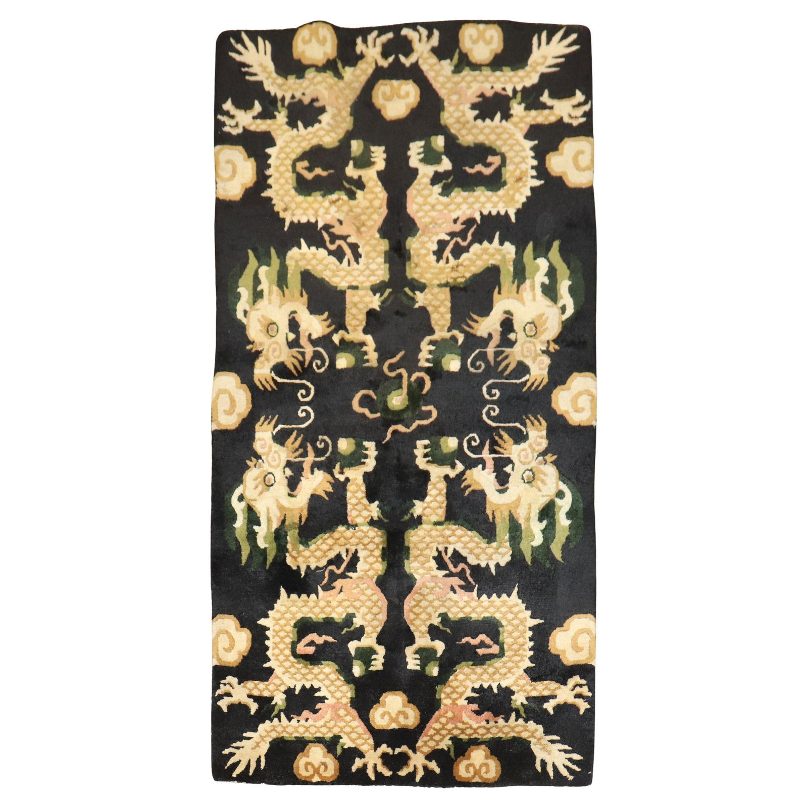 Zabihi Collection Hand-Woven Wool Dragon Rug 37 x 74 Tibet Tang Style (1 of 7)