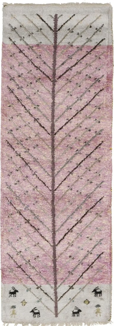 Handmade Pink Wool Gabbeh Runner Rug Modern Tribal 2'8 x 8'1 (1 of 15)