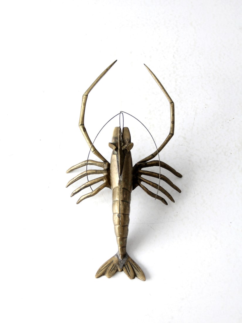 Mid-Century Brass Lobster Nautical Wall Decor 11 Inch (1 of 11)