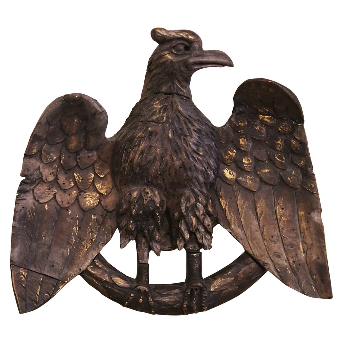 19th Century French Hand-Carved Eagle Wall Sculpture Patinated Wood (1 of 8)