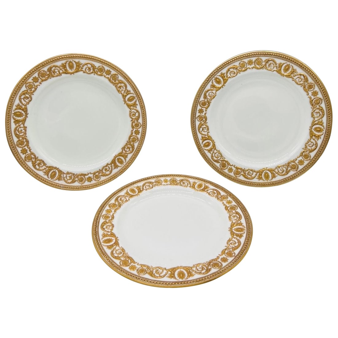 Set of 3 Wedgwood Neoclassical Gilt Decorated 9 Inch Plates (1 of 5)