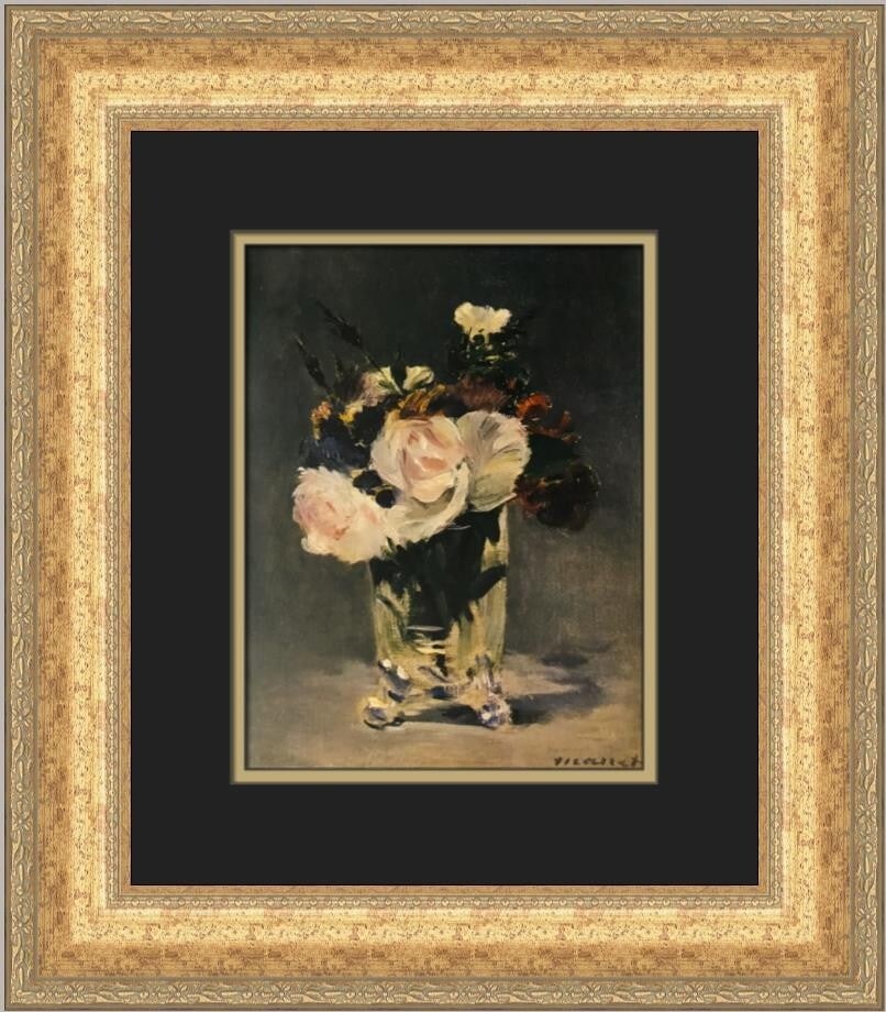 Edouard Manet Flowers in Crystal Vase Custom Framed Print 1984 Impressionism (1 of 2)
