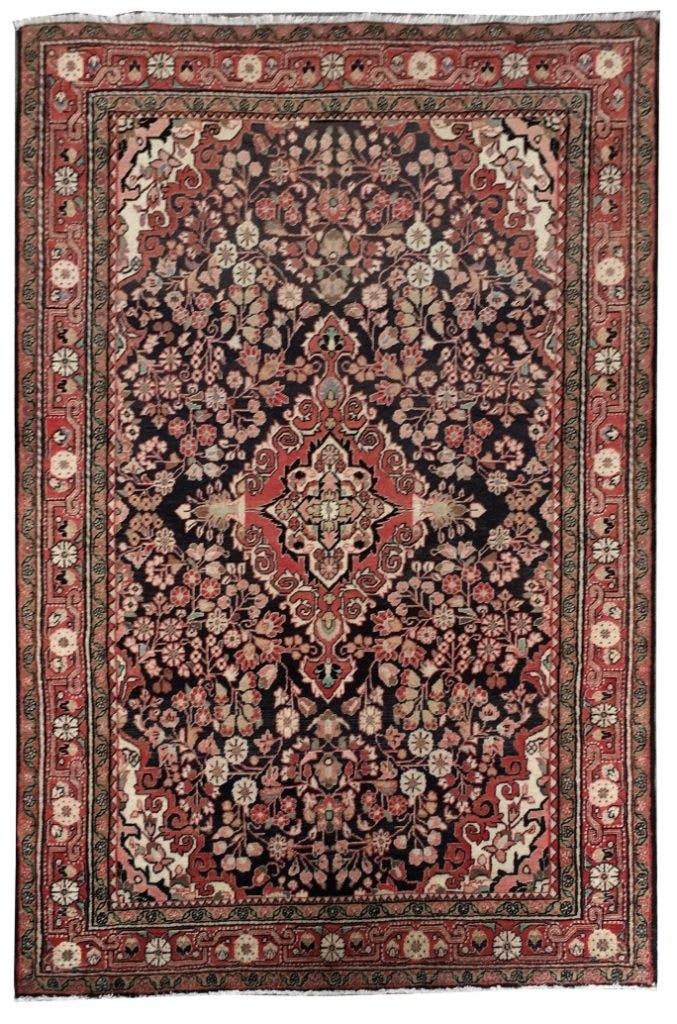 4.5 x 6.11 Handwoven Dark Blue Persian Jozan Rug from Iran (1 of 7)