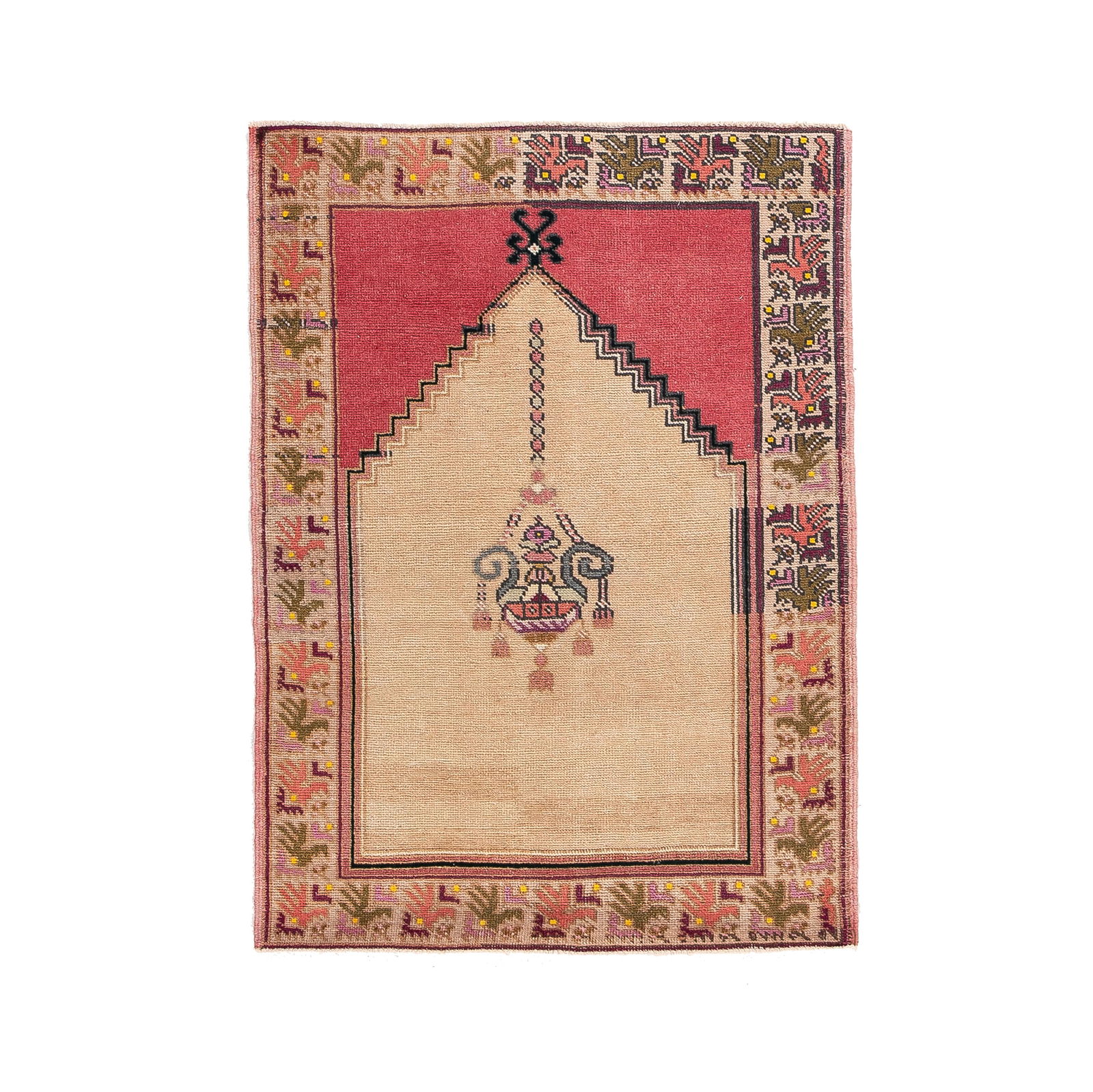 Authentic Handmade Anatolia Wool Carpet 35 x 48.8 Inches: Authentic Handmade Anatolia Wool Carpet 35 x 48.8 Inches This authentic handmade Anatolia carpet is crafted from high-quality wool on wool, ensuring durability and comfort underfoot. Featuring intrica