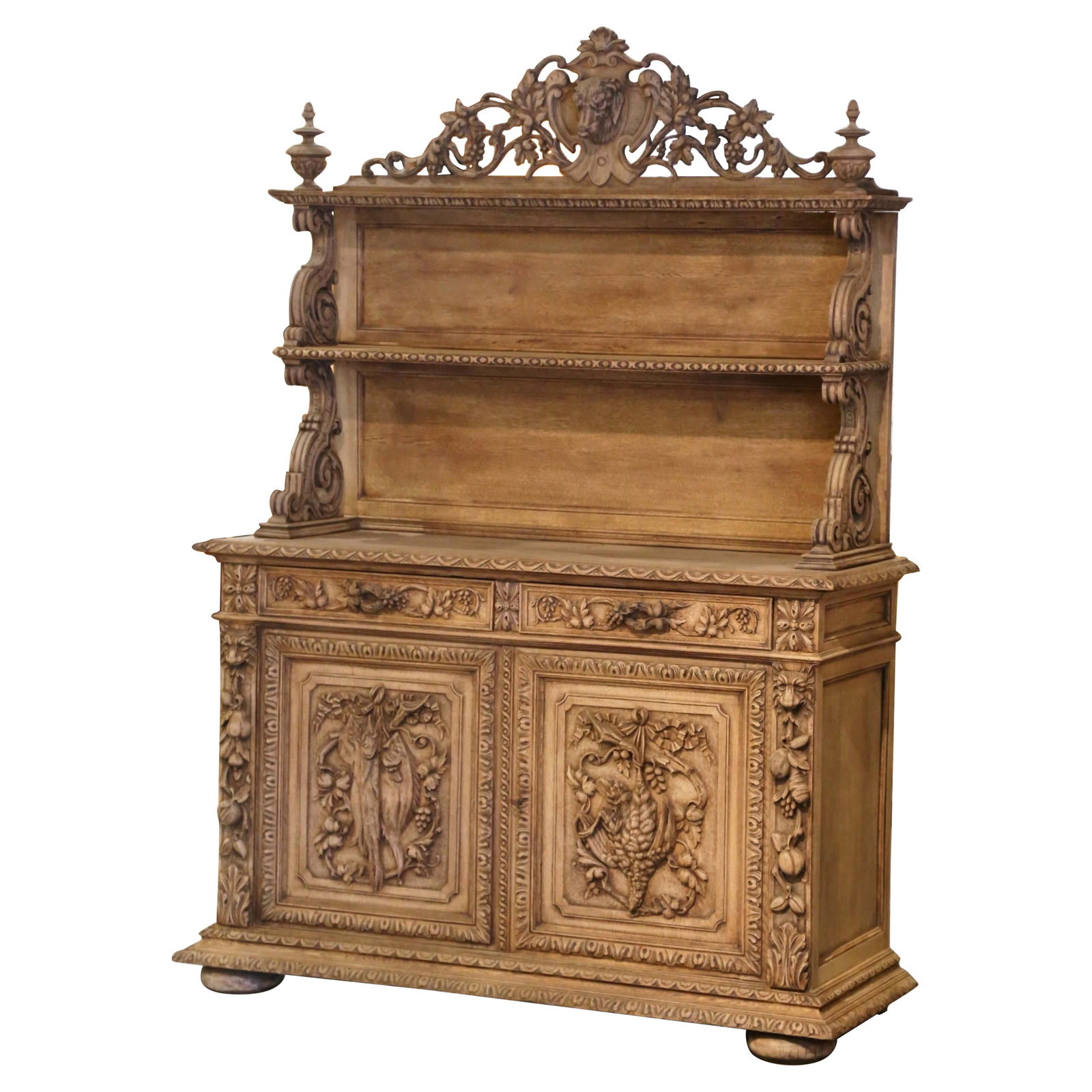 19th Century French Black Forest Carved Oak Buffet de Chasse (1 of 12)