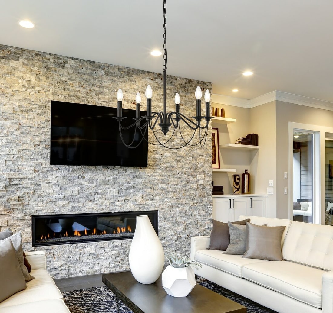 Westley 6-Light Black Chandelier Modern Elegant Ceiling Fixture 24 Inch: Westley 6-Light Black Chandelier Modern Elegant Ceiling Fixture 24 Inch Illuminate your space with the elegant Westley 6-Light Chandelier, a modern lighting fixture that combines style and functionali