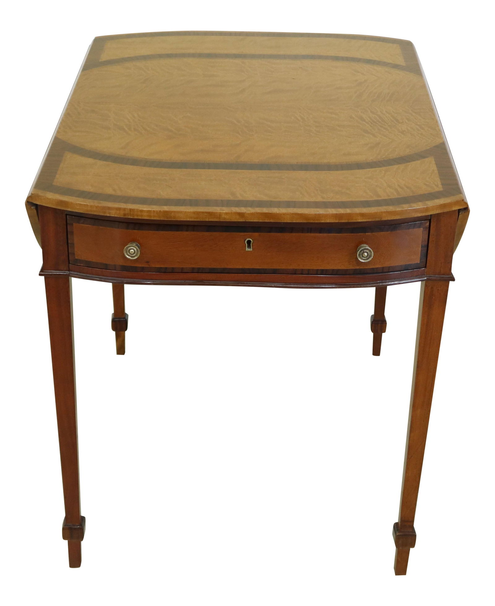 Vintage English Satinwood Inlaid Pembroke Table with 2 Drawers (1 of 10)