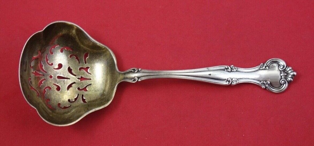 Gorham Cromwell Sterling Silver Gold Washed Ice Spoon 7 Inch Serving (1 of 3)