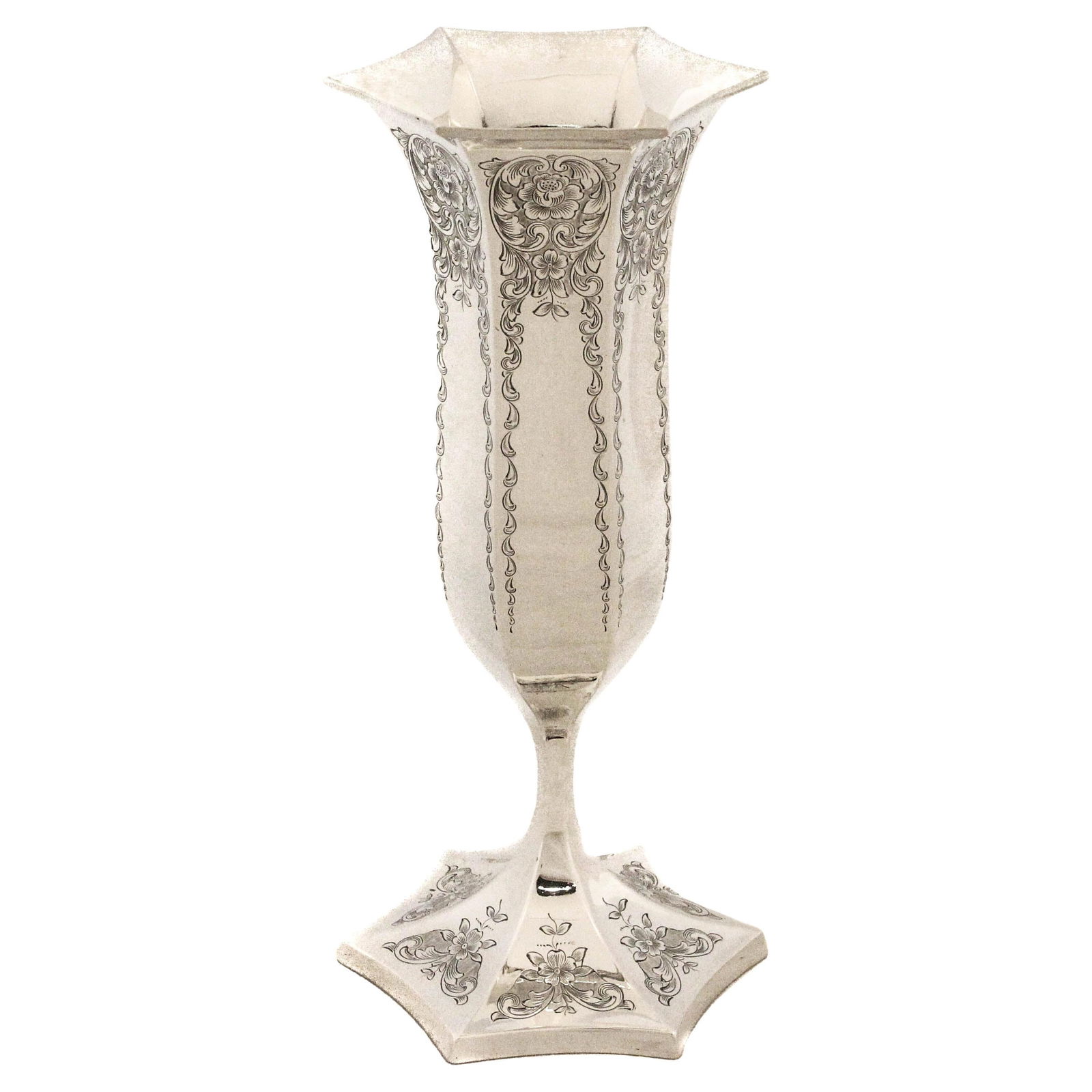 Antique Sterling Silver Vase 1880 by Simpson Hall Miller 8in (1 of 5)