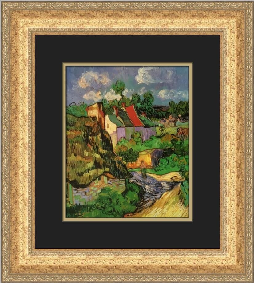 Vincent Van Gogh Houses in Auvers Custom Framed Art Print (1 of 2)