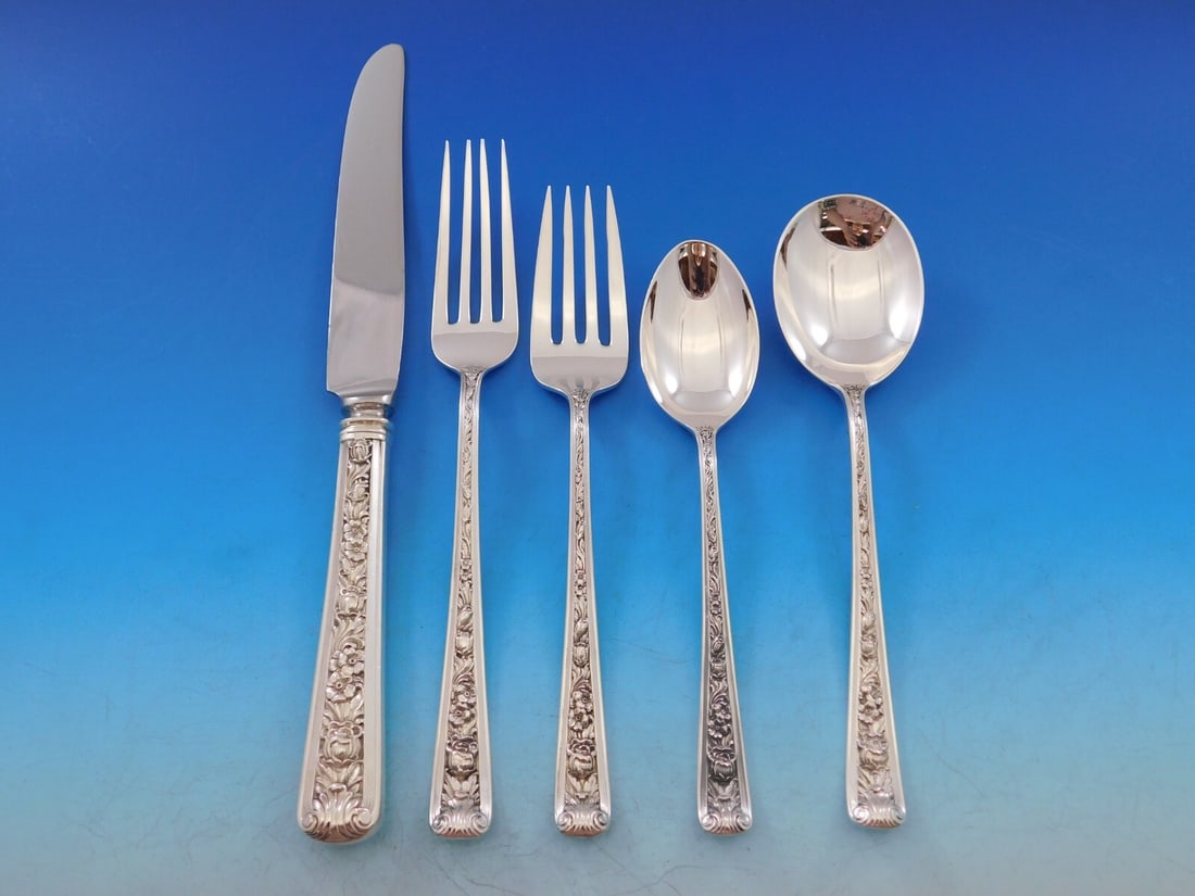 Windsor Rose by Watson Sterling Silver Flatware Set for 8 - 46 Pieces (1 of 8)