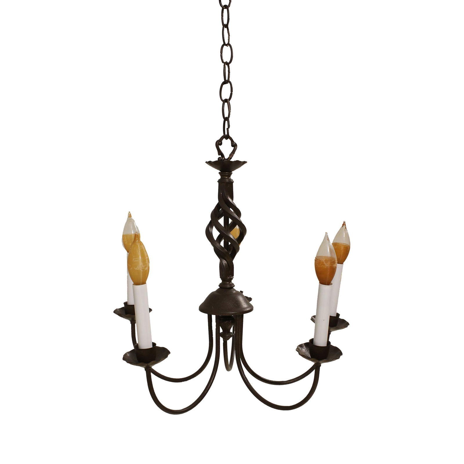 Charming 5-Light Brown Iron Chandelier Country Style (1 of 7)