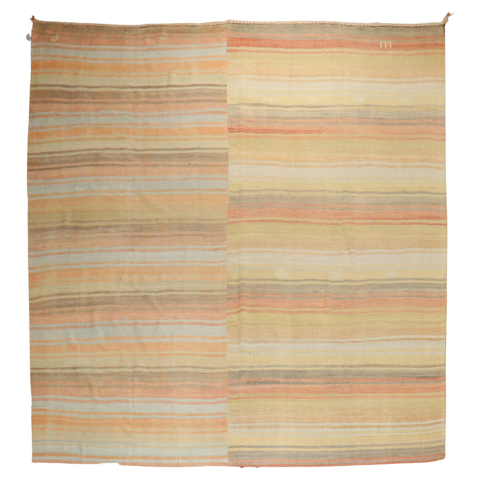 Mid-Century Modern Turkish Kilim 9'10 x 11 Wool Vintage Rug (1 of 8)