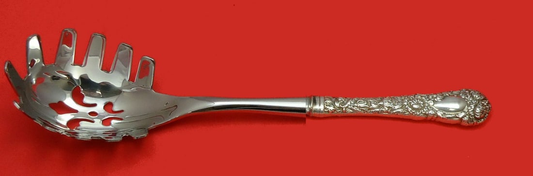 Durgin Chrysanthemum Sterling Silver Custom Pasta Server 10 3/4" (1 of 1)
