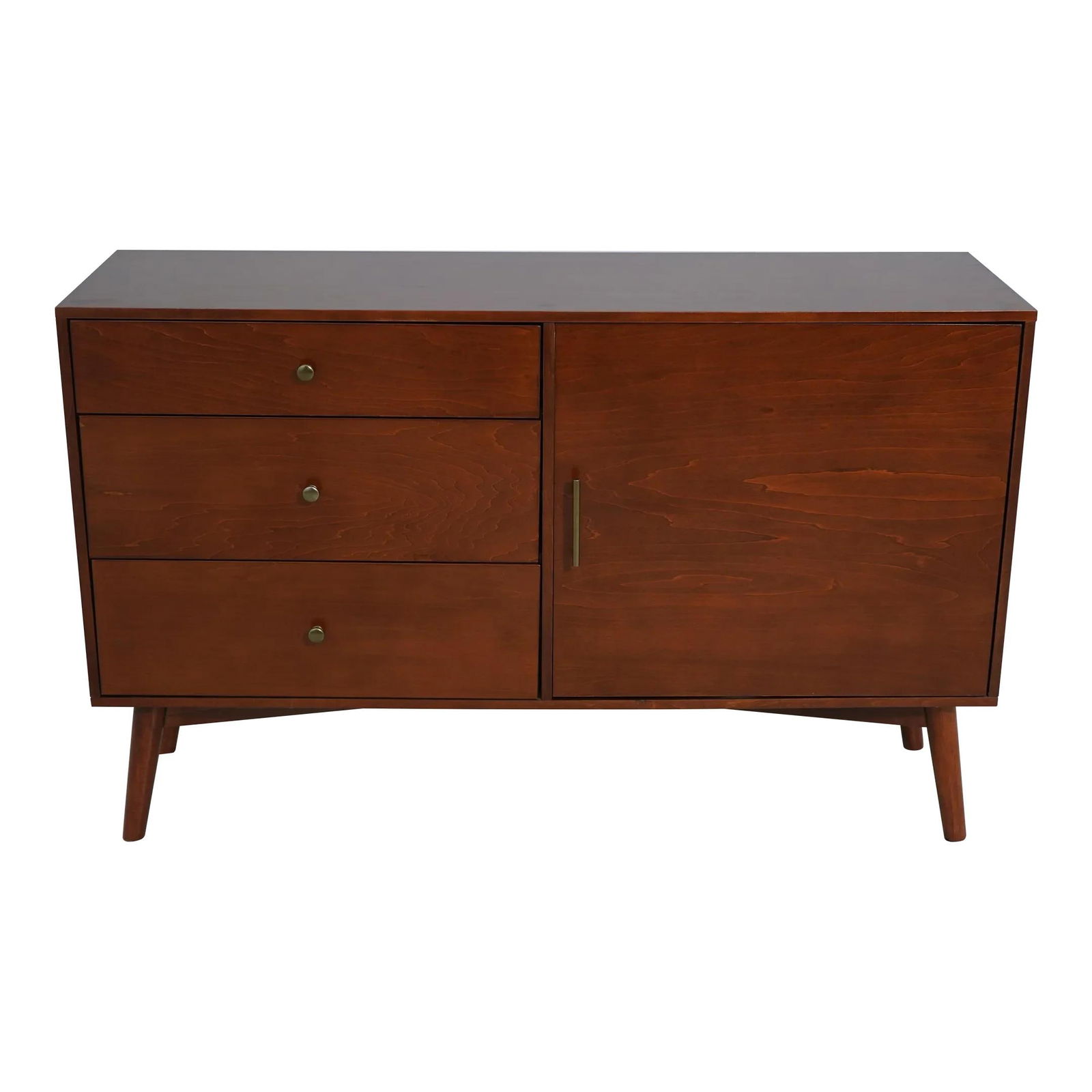 Modern Wood Console Hall Cabinet 52x16x33 Brown Finish (1 of 10)