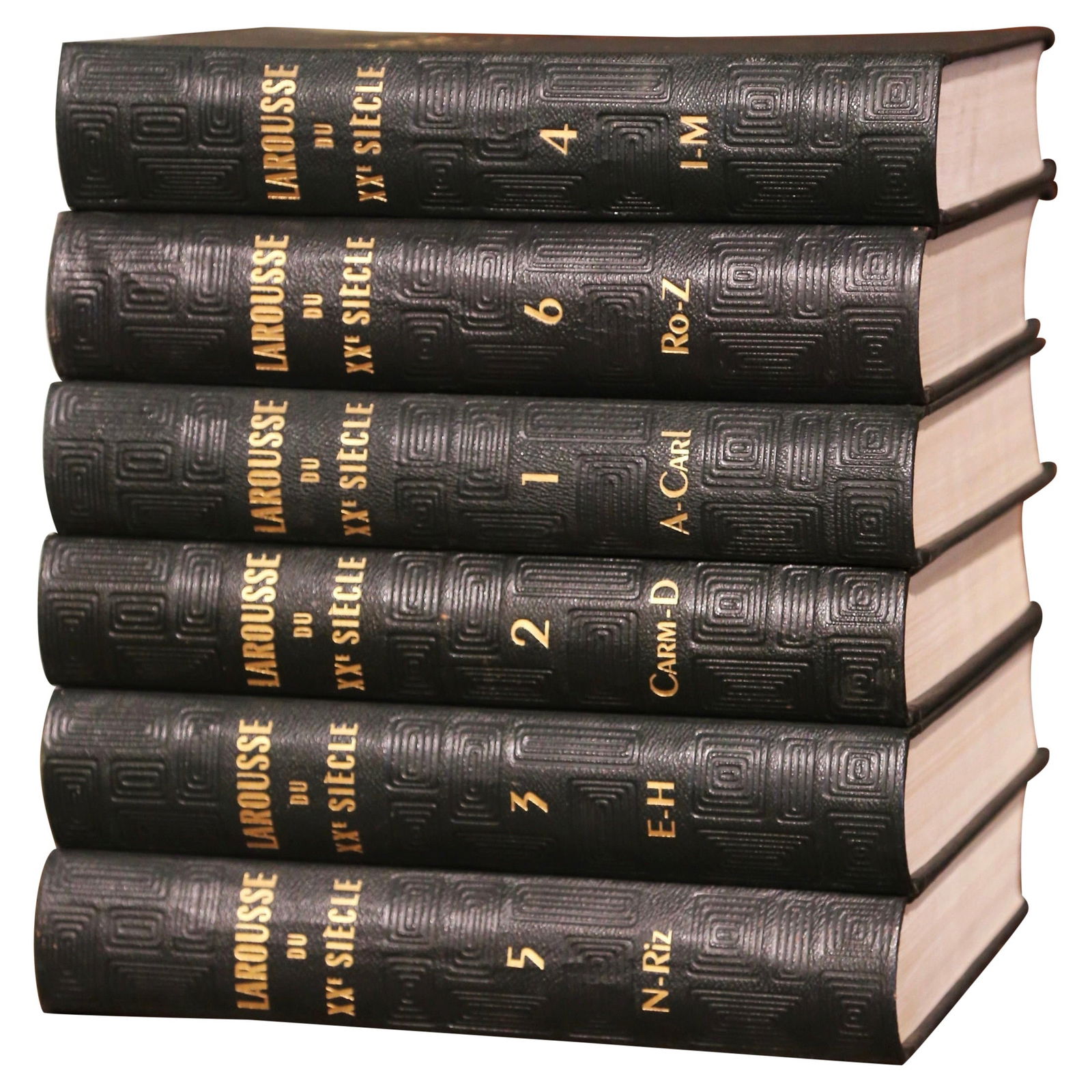 Set of 6 Antique French Leather-Bound Dictionaries 1929 (1 of 11)