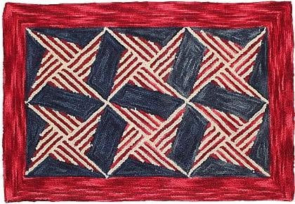Nautical Wool Rug 3x5 Hand-Hooked 100% Wool (1 of 1)
