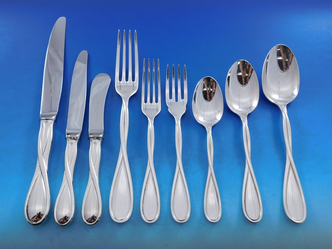 Galea by Christofle Sterling Silver Flatware Set for 4 35 Pieces Modern Design (1 of 7)