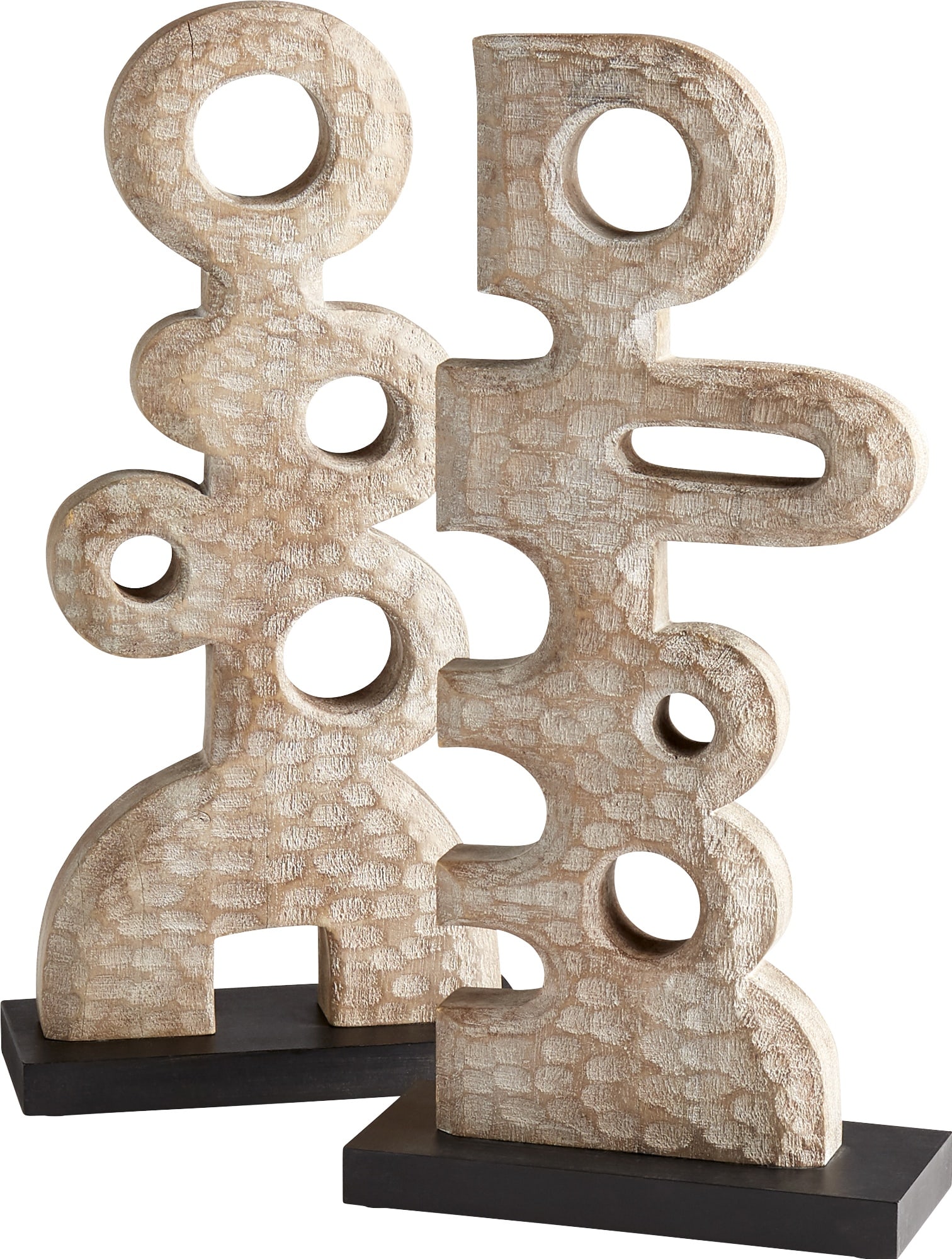 Cyan Zulu Collection Scandinavian Weathered Gray Wood Sculpture 18.5" (1 of 4)