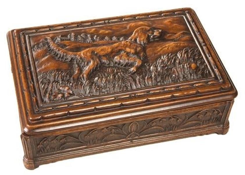 Hand-Painted English Setter Resin Box Lodge Style 3.5H 11W 7.25D (1 of 1)