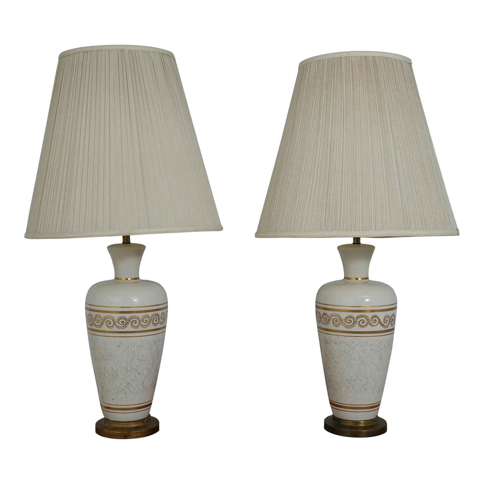 Vintage 1950s Neoclassical Porcelain Lamps with Gold Detailing (1 of 9)