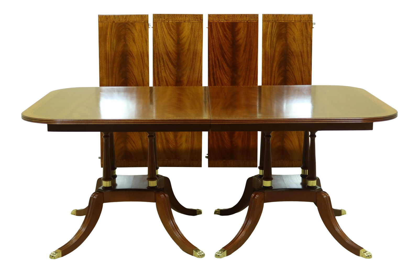 Craftique Banded Flame Mahogany Dining Table Duncan Phyfe Design (1 of 10)