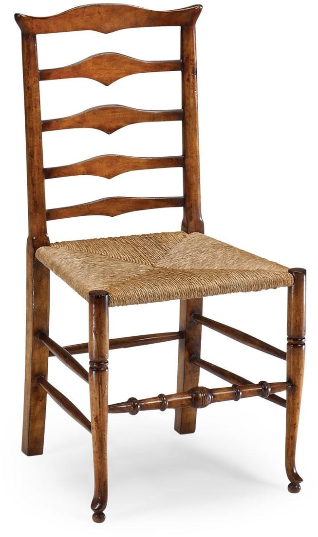 Jonathan Charles Classic Walnut Ladder Back Dining Chair: Jonathan Charles Classic Walnut Ladder Back Dining Chair Introducing the Classic Walnut Ladder Back Chair, a beautifully crafted dining side chair designed in an antique or vintage style. This chair f