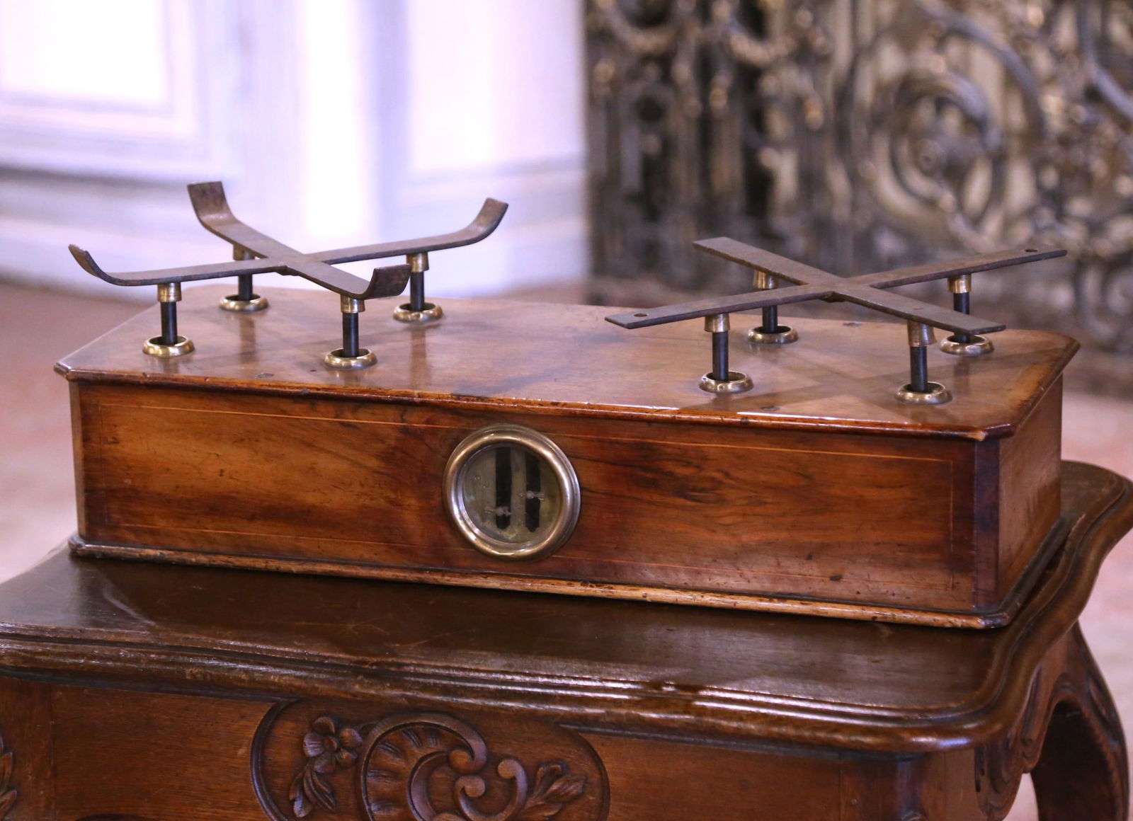 Antique 19th Century French Zimmerman Brass Fruitwood Balance Scale - 4